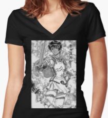 Berserk - Manga Warlord Casca Women's Fitted V-Neck T-Shirt