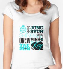 SHINEE Font Collage Women's Fitted Scoop T-Shirt
