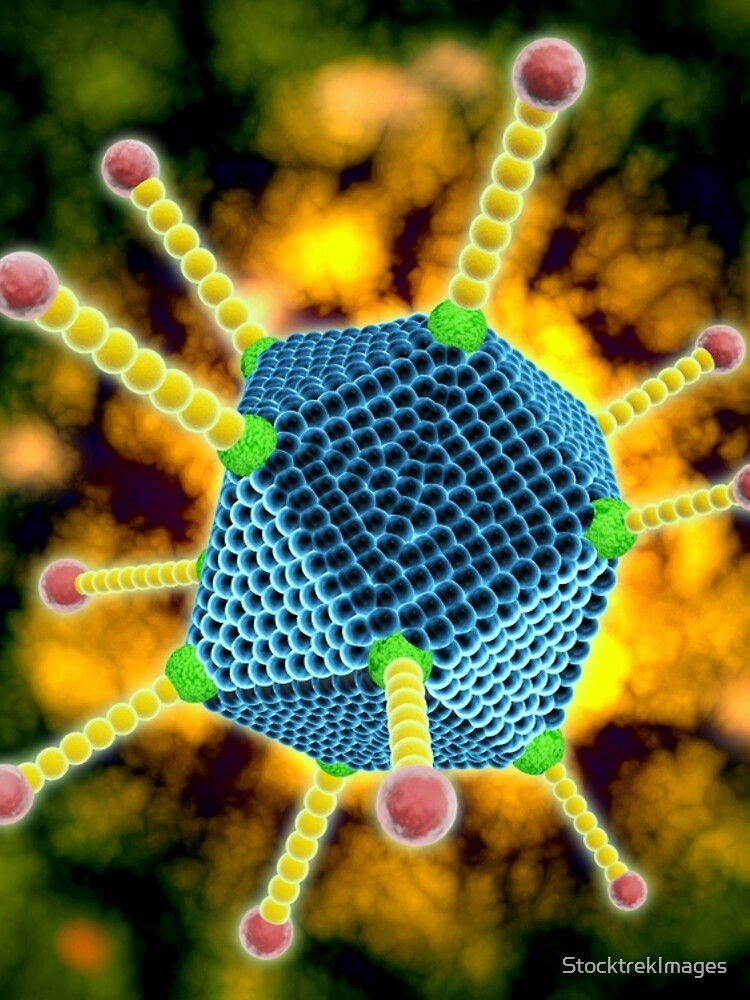 "Microscopic view of the common cold virus." Sticker by StocktrekImages