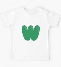 Glitch Overlay letter W overlay Kids Tee