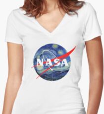 NASA Women's Fitted V-Neck T-Shirt