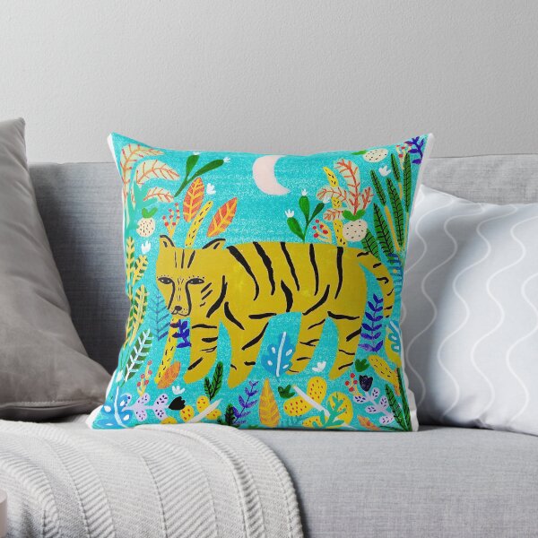 Tiger In The Jungle Throw Pillow
