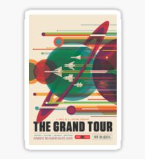 Retro Space Poster - The Grand Tour Sticker