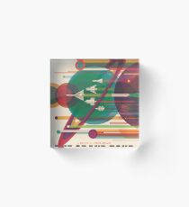 Retro Space Poster - The Grand Tour Acrylic Block