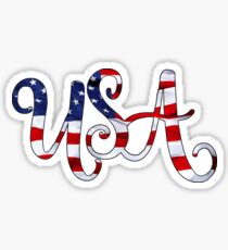United States of America on American Flag Curvy Sticker