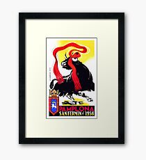 1956 Pamplona Spain Running of the Bulls Poster Framed Print