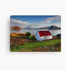 The famous Red Roof cottage at Upper Loch Torridon Scotland Canvas Print
