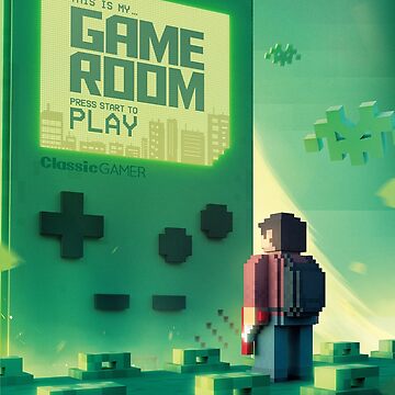 Artwork thumbnail, Retro Gaming Room 1980s Gamers Poster by SynthwaveStorm