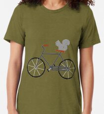 Squirrel Riding Bike Tri-blend T-Shirt