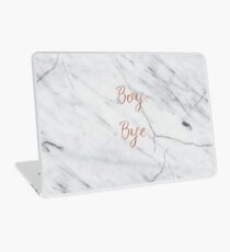 Junge. Tschüss. Roségold auf Marmor Laptop Folie