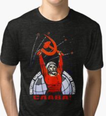 Glory to the Soviet People - The Pioneers of Space Tri-blend T-Shirt