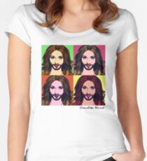 Conchita Wurst - Pop Art Tailliertes Rundhals-Shirt