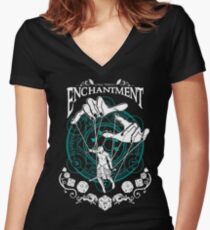 Enchantment - D&D Magic School Series : White Women's Fitted V-Neck T-Shirt