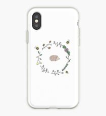 Igel und kleine Bienen Blumenkranz iPhone-Hülle & Cover