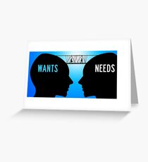 wants needs man woman compromise Greeting Card