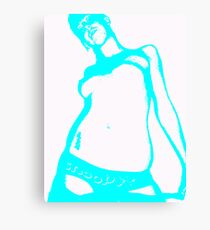 sexy lady in funky blue Canvas Print