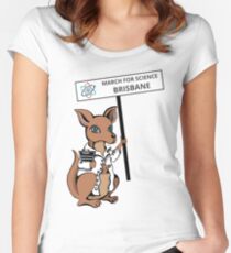March for Science Brisbane – Kangaroo, full color Women's Fitted Scoop T-Shirt
