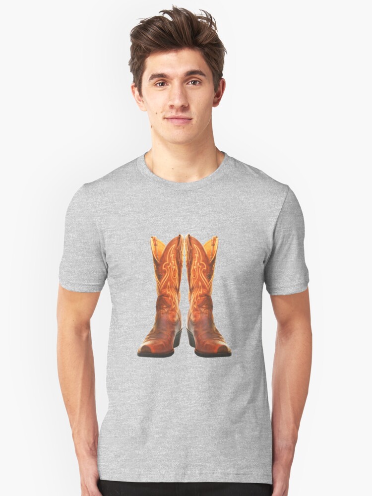 Orange Dress with Cowgirl Boots