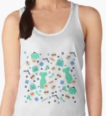 Shopping Spring Sale Seamless Pattern. Accessories, Clothing and Fashion Elements Women's Tank Top