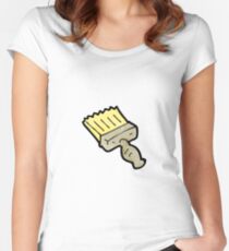 cartoon paint brush Women's Fitted Scoop T-Shirt