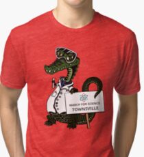 March for Science Townsville – Crocodile, full color Tri-blend T-Shirt