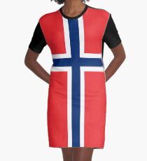Norwegian Flag Graphic T-Shirt Dress