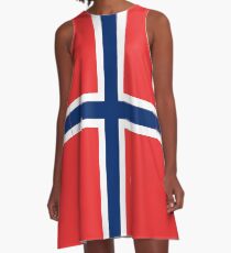 Norwegian Flag A-Line Dress