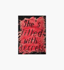 She's Filled With Secrets - black background Art Board