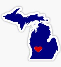 Michigan with Heart Location Sticker