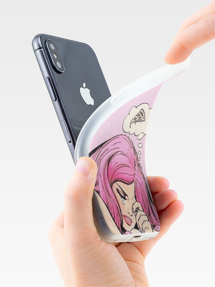 Alternate view of Thinkin' About Pizza Aesthetic iPhone Case & Cover