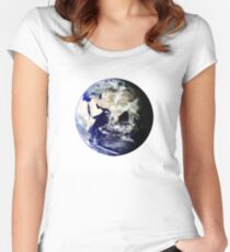 Earth Globe Women's Fitted Scoop T-Shirt