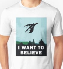 Camiseta ajustada Quiero creer ... en dragones
