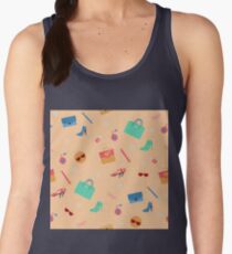 Womens Fashion Seamless Pattern with Accessories, Clothing and Cosmetics Women's Tank Top