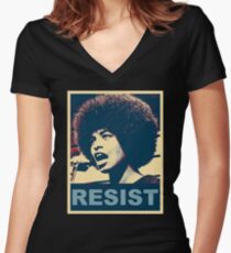 Angela -RESIST Women's Fitted V-Neck T-Shirt