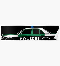 W124 Polizei car silhouette - W124 sedan | limo Poster