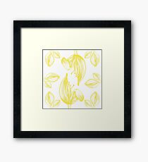 tulip line pattern yellow Framed Print