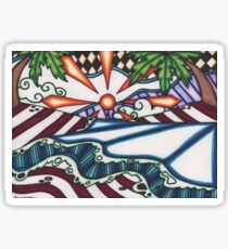 sunset beach Sticker