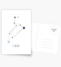 LEO STAR CONSTELLATION ZODIAC Zeichen Postkarten