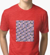 Pastel Pink and Blue Hexagon Pattern Tri-blend T-Shirt