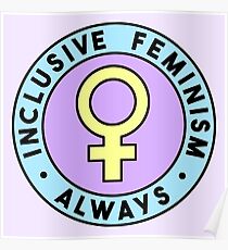 Inclusive Feminism Always • riotcakes • Pastel Round Design Poster