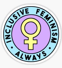 Inclusive Feminism Always • riotcakes • Pastel Round Design Sticker