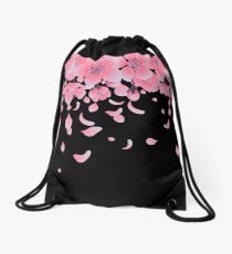 Graphic sakura flowers Drawstring Bag