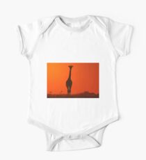Giraffe Silhouette - Simplistic Nature and Colorful Freedom One Piece - Short Sleeve