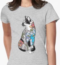 Camiseta entallada para mujer Gato en Lotus Tattoo