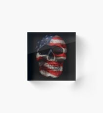 Flag on a Skull Acrylic Block