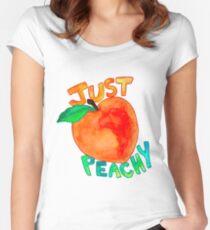 just peachy watercolor Women's Fitted Scoop T-Shirt