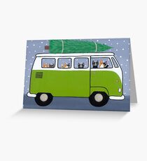Bringing Home the Christmas Tree Greeting Card