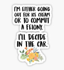 Ice Cream Or A Felony Sticker
