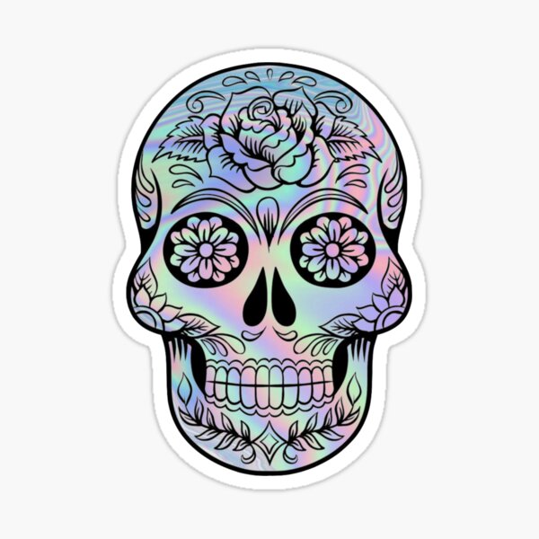 Day Of The Dead Candy Sugar Voodoo Decorative Floral Skull Mirror Wall Hanging