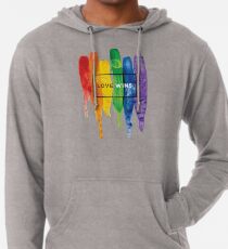 Aquarell LGBT Liebe gewinnt Regenbogen-Farbe typografisch Leichter Hoodie